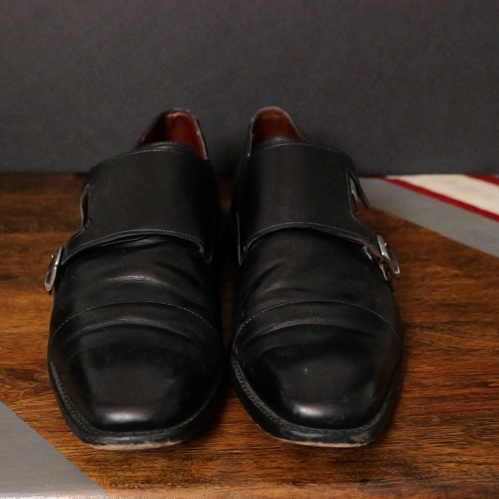 Allen Edmonds Black Double Monk Strap Size Ten - image 3